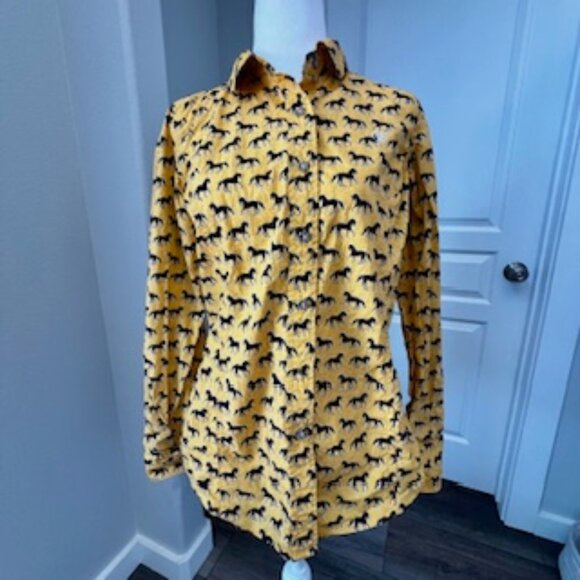 Ariat Performance long sleeve show shirt western cowgirl rodeo 100% cotton med - Picture 2 of 11